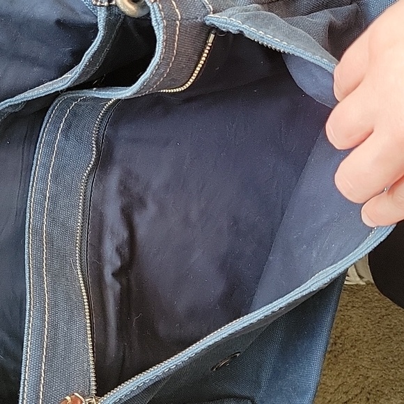 Coach Navy Canvas Messenger Bag - Picture 6 of 12